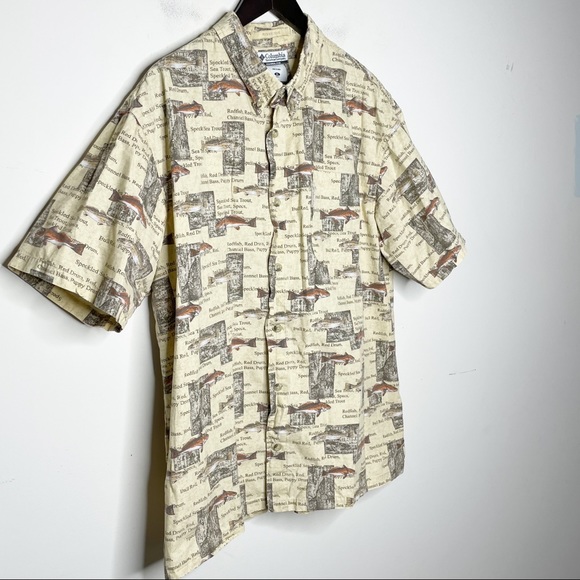Columbia River Lodge Mens Size XL Button Front Fishing Shirt Vacation - Picture 2 of 8